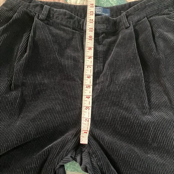 Polo Ralph Lauren Corduroy Pants Mens 38 Black Hammond Pleated - Picture 9 of 13